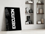 Execution Bold Black Glass Wall Art