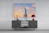 Statue of Liberty Monet Style Glass Wall Art
