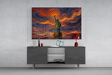 Statue of Liberty Munch Style Glass Wall Art