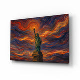 Statue of Liberty Munch Style Glass Wall Art
