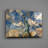 Statue of Liberty Cubist Style Glass Wall Art