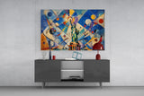 Statue of Liberty Kandinsky Style Glass Wall Art