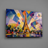 Eiffel Tower Kandinsky Style Glass Wall Art