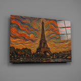 Eiffel Tower Munch Style Glass Wall Art