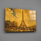 Eiffel Tower Klimt Style Glass Wall Art