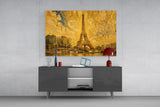 Eiffel Tower Klimt Style Glass Wall Art