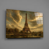 Eiffel Tower Da Vinci Style Glass Wall Art