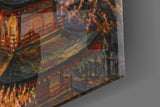 Mount Fuji Pagoda Munch Style Glass Wall Art