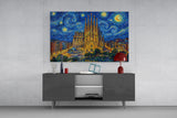 Sagrada Familia Van Gogh Style Glass Wall Art