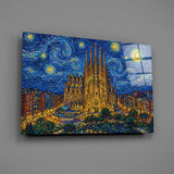 Sagrada Familia Van Gogh Style Glass Wall Art
