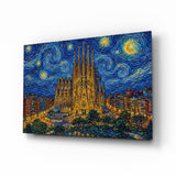 Sagrada Familia Van Gogh Style Glass Wall Art