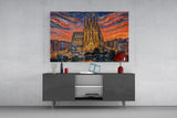 Sagrada Familia Munch Style Glass Wall Art