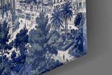 Sagrada Familia Hokusai Style Glass Wall Art