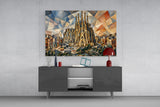 Sagrada Familia Cubist Style Glass Wall Art