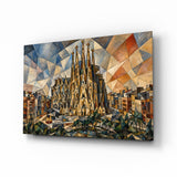 Sagrada Familia Cubist Style Glass Wall Art