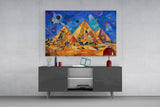 Pyramids of Giza Kandinsky Style Glass Wall Art