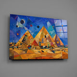 Pyramids of Giza Kandinsky Style Glass Wall Art