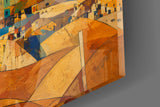 Pyramids of Giza Kandinsky Style Glass Wall Art