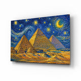 Pyramids of Giza Van Gogh Style Glass Wall Art