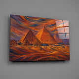 Pyramids of Giza Munch Style Glass Wall Art