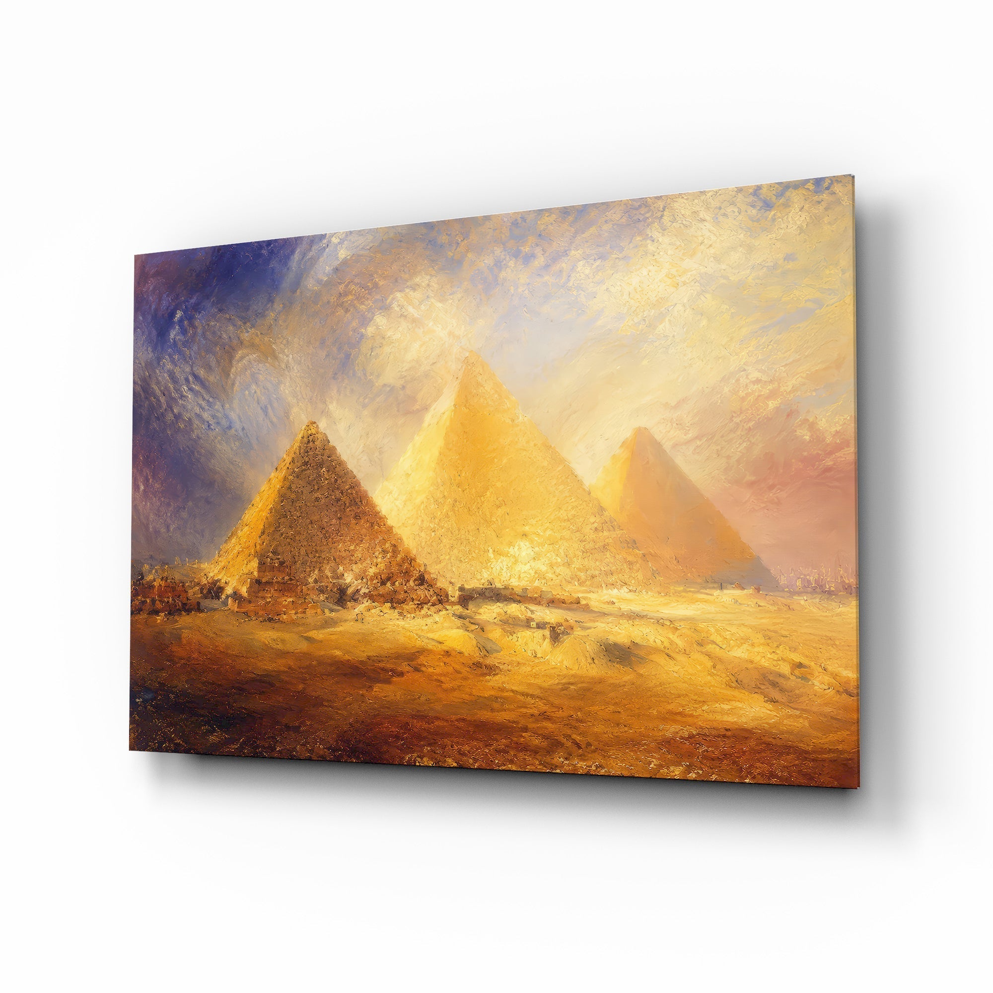Pyramids of Giza Turner Style Glass Wall Art