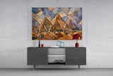 Pyramids of Giza Cubist Style Glass Wall Art