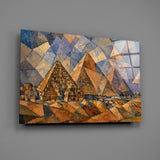 Pyramids of Giza Cubist Style Glass Wall Art