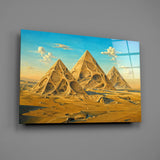 Pyramids of Giza Surrealist Style Glass Wall Art