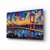 Istanbul Bosphorus Bridge Kandinsky Style Glass Wall Art