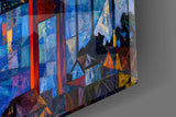 Istanbul Bosphorus Bridge Kandinsky Style Glass Wall Art