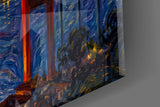 Istanbul Bosphorus Bridge Munch Style Glass Wall Art