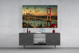 Istanbul Bosphorus Bridge Bosch Style Glass Wall Art
