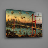 Istanbul Bosphorus Bridge Bosch Style Glass Wall Art