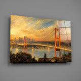 Istanbul Bosphorus Bridge Turner Style Glass Wall Art