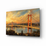 Istanbul Bosphorus Bridge Turner Style Glass Wall Art