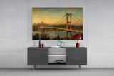 Istanbul Bosphorus Bridge Da Vinci Style Glass Wall Art