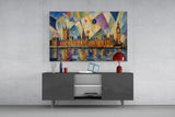 Big Ben Westminster Kandinsky Style Glass Wall Art