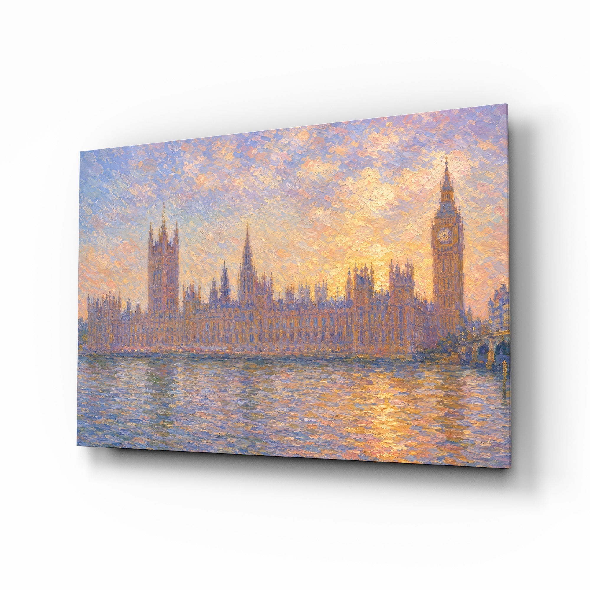 Big Ben Westminster Monet Style Glass Wall Art