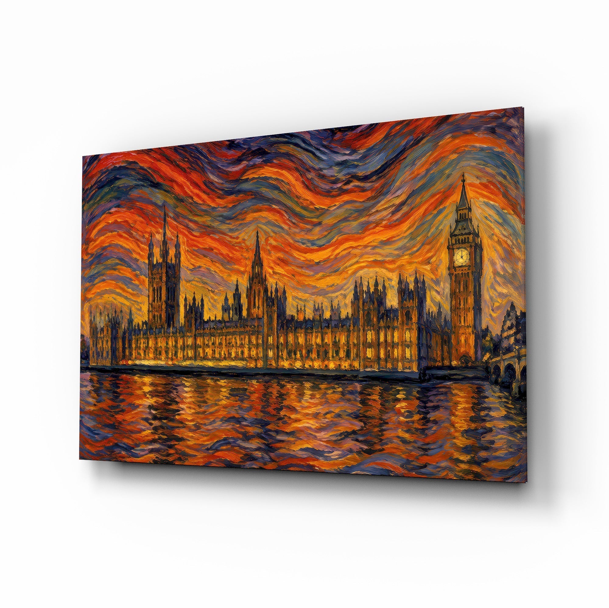 Big Ben Westminster Munch Style Glass Wall Art