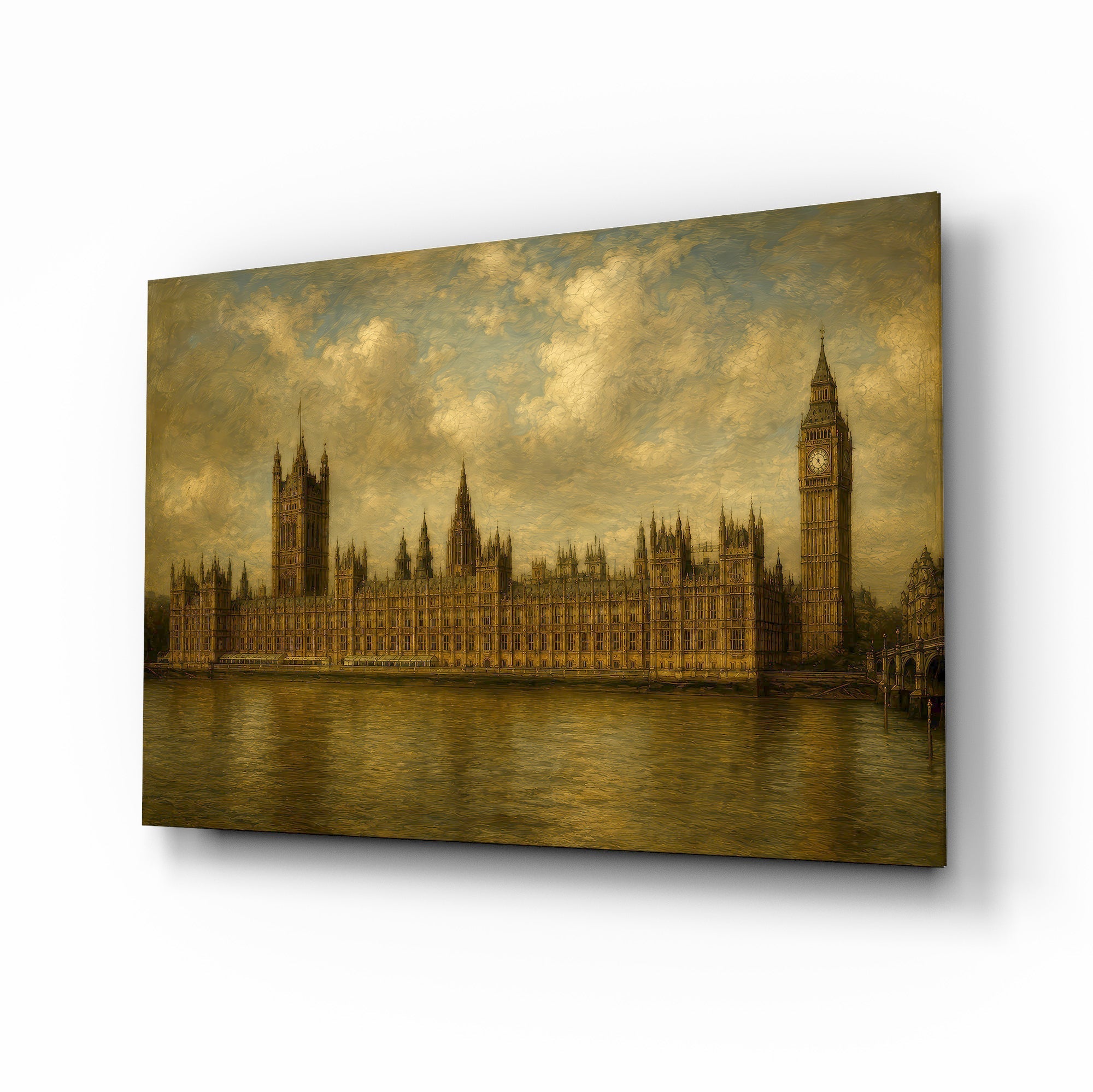 Big Ben Westminster Da Vinci Style Glass Wall Art