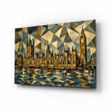 Big Ben Westminster Cubist Style Glass Wall Art