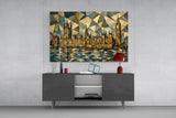 Big Ben Westminster Cubist Style Glass Wall Art