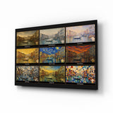 Venice Grand Canal Nine Painting Styles Collage Glass Wall Art