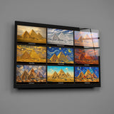Pyramids of Giza Nine Painting Styles Collage Glass Wall Art
