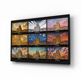 Sagrada Familia Nine Painting Styles Collage Glass Wall Art