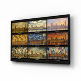Big Ben Westminster Nine Painting Styles Collage Glass Wall Art