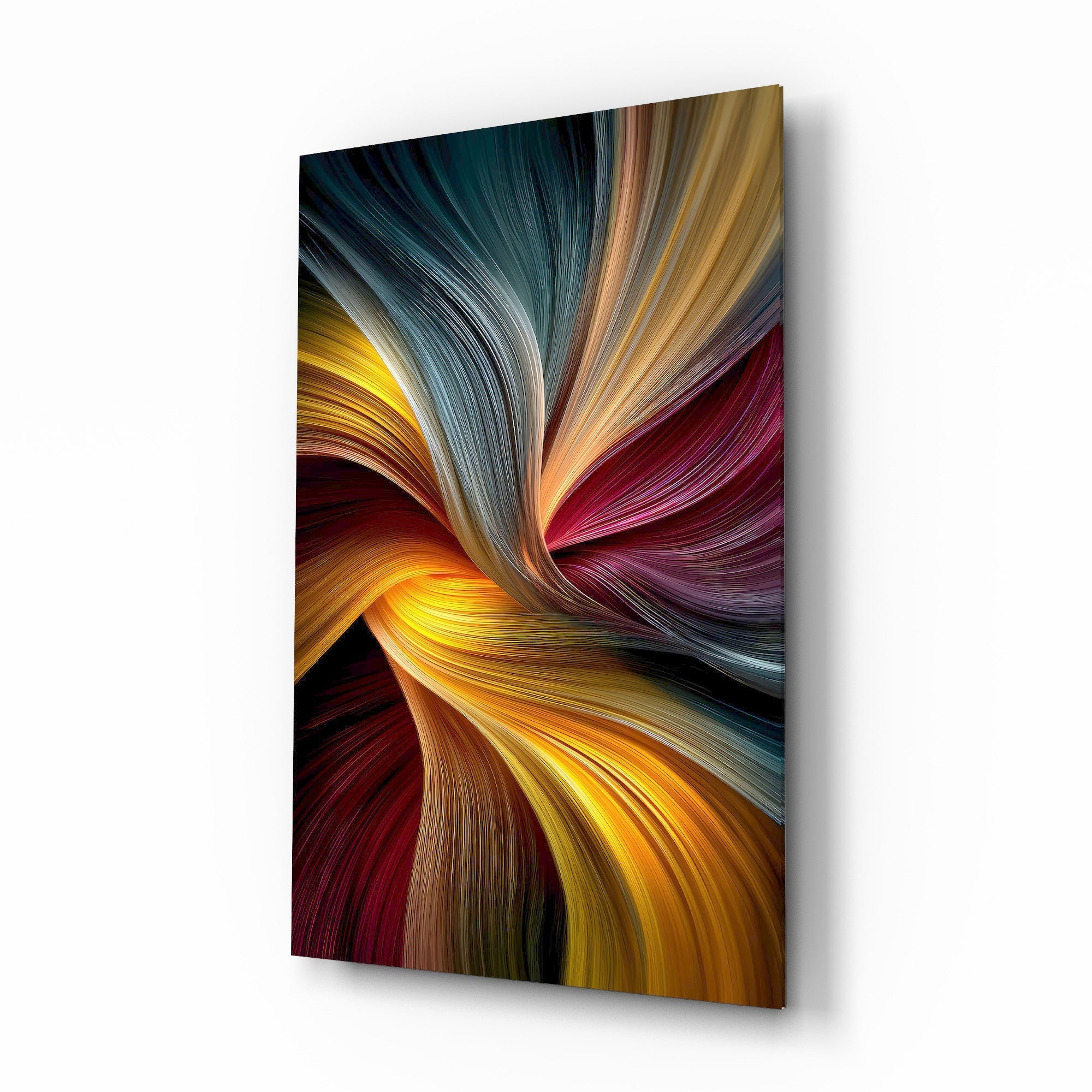 Silken Colour Vortex Abstract Glass Wall Art