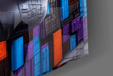 Mosaic Block Woman Portrait Cubist Glass Wall Art