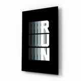 Run Motion Blur Typography Glass Wall Art