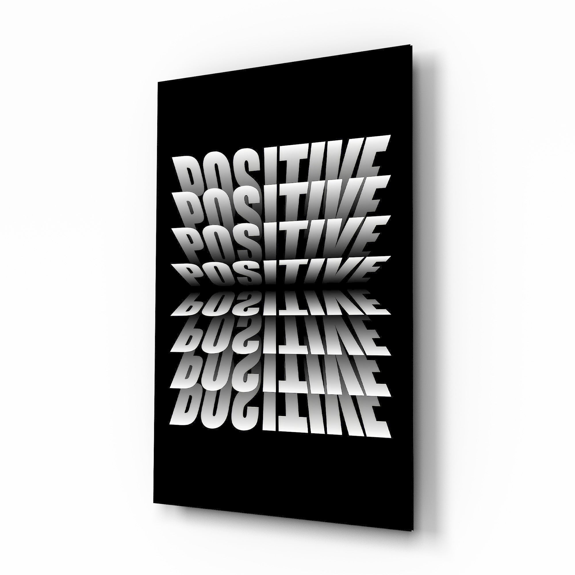Positive Mirrored Repeat Typography Glass Wall Art